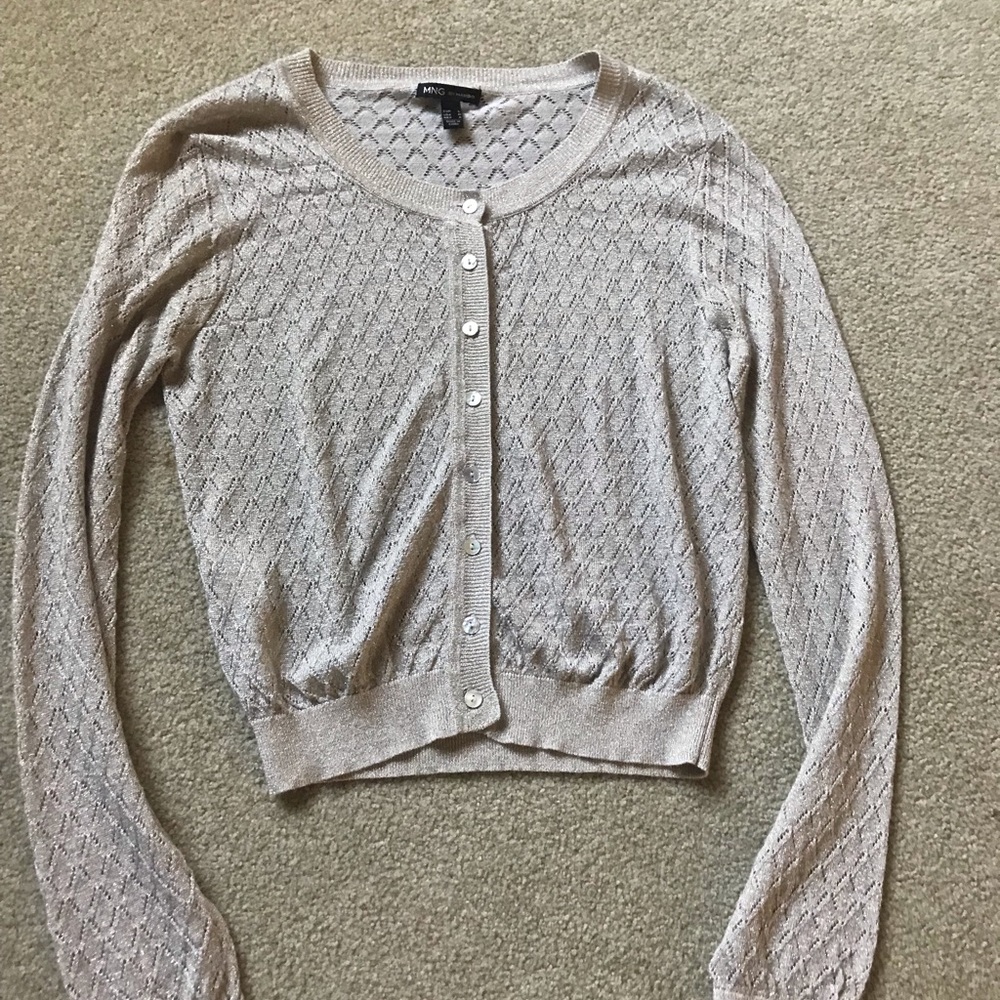 MNG by Mango Gold Sparkly Sweater